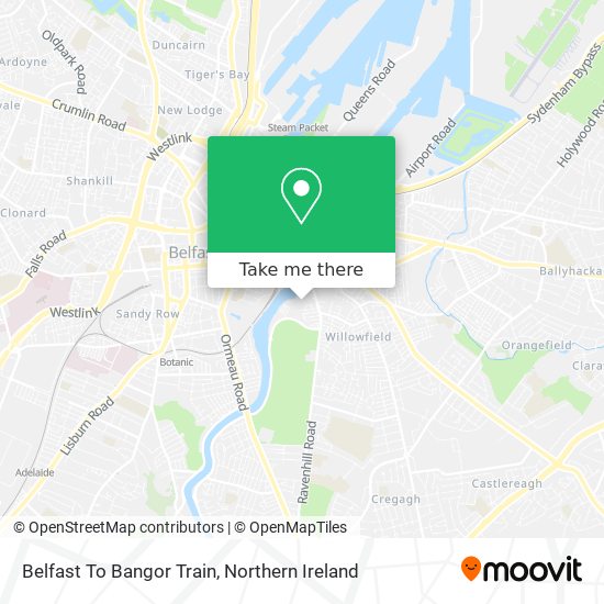 Belfast To Bangor Train map