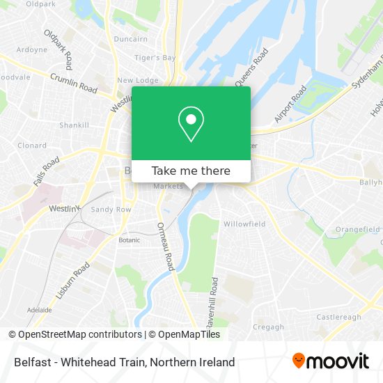 Belfast - Whitehead Train map