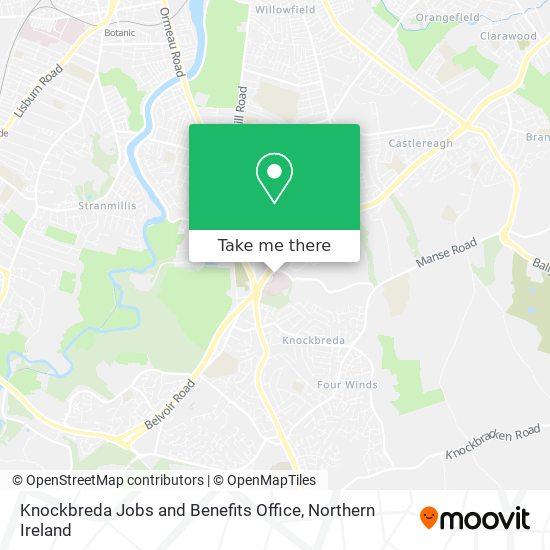 Knockbreda Jobs and Benefits Office map