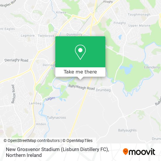 New Grosvenor Stadium (Lisburn Distillery FC) map