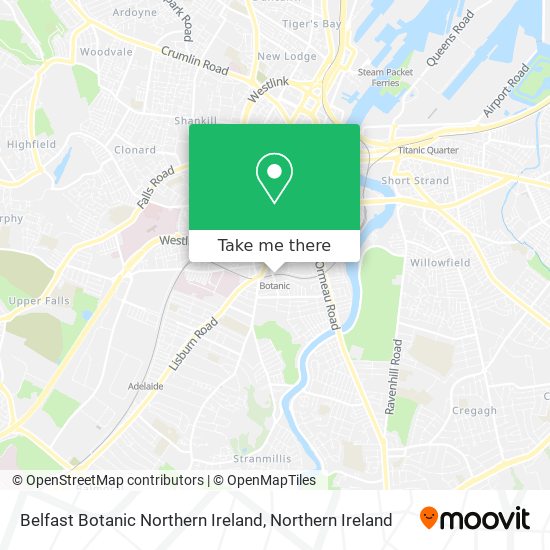 Belfast Botanic Northern Ireland map
