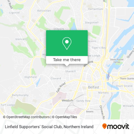 Linfield Supporters' Social Club map