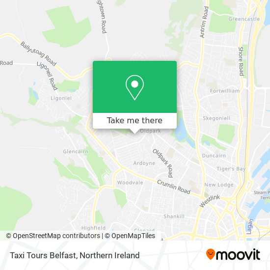 Taxi Tours Belfast map