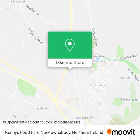 Kennys Food Fare Newtownabbey map
