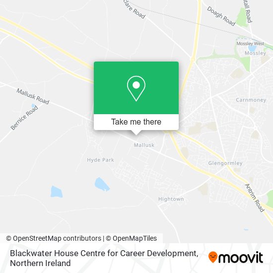 Blackwater House Centre for Career Development map