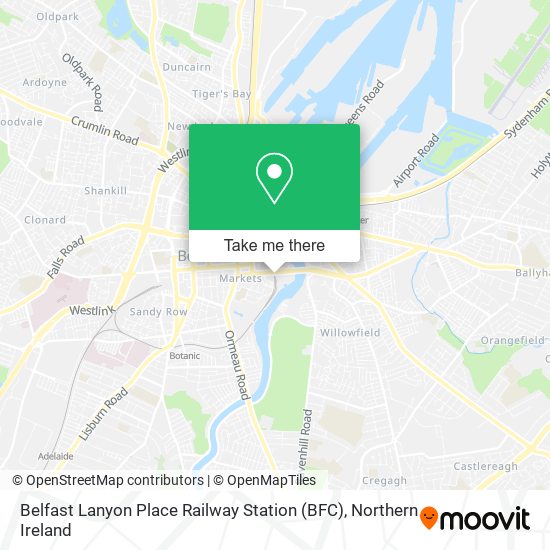 Belfast Lanyon Place Railway Station (BFC) map