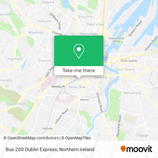 Bus 200 Dublin Express map