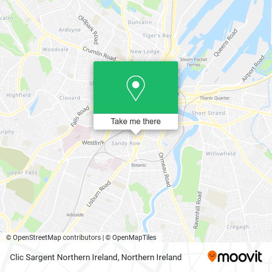 Clic Sargent Northern Ireland map