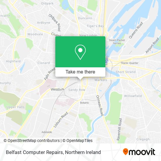 Belfast Computer Repairs map