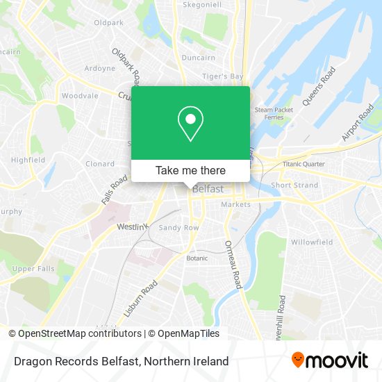 Dragon Records Belfast map