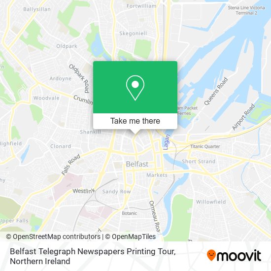 Belfast Telegraph Newspapers Printing Tour map