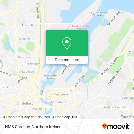 HMS Caroline map