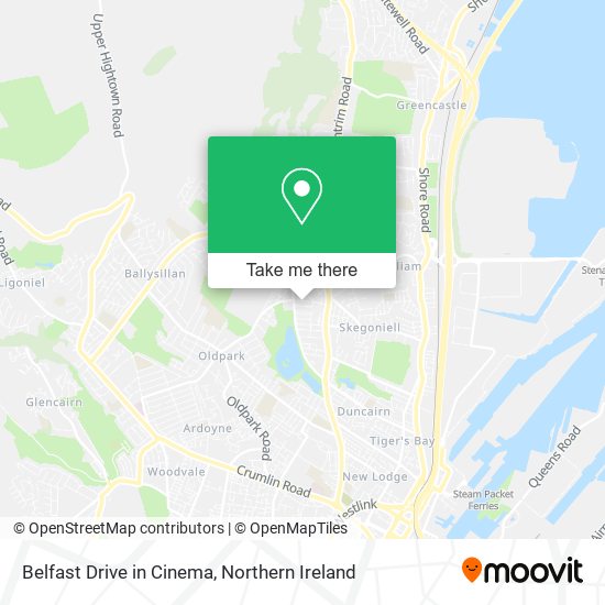 Belfast Drive in Cinema map