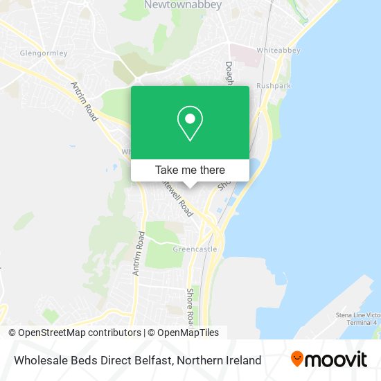 Wholesale Beds Direct Belfast map
