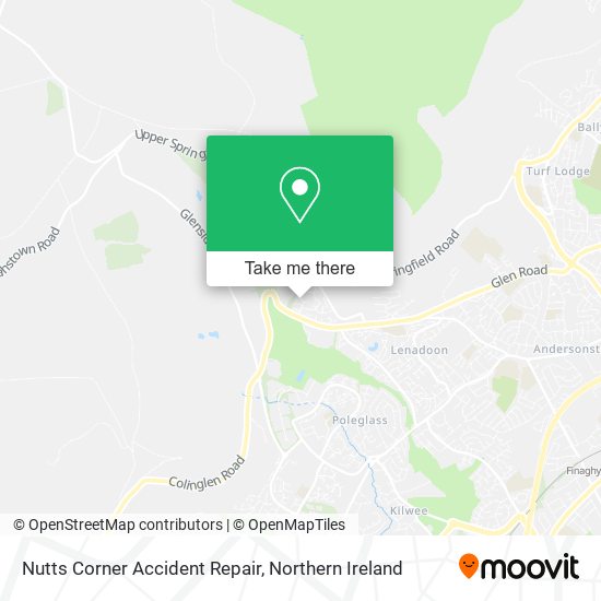 Nutts Corner Accident Repair map
