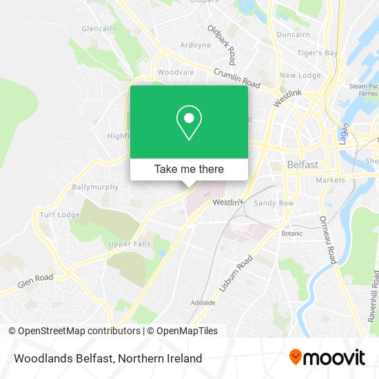 Woodlands Belfast map