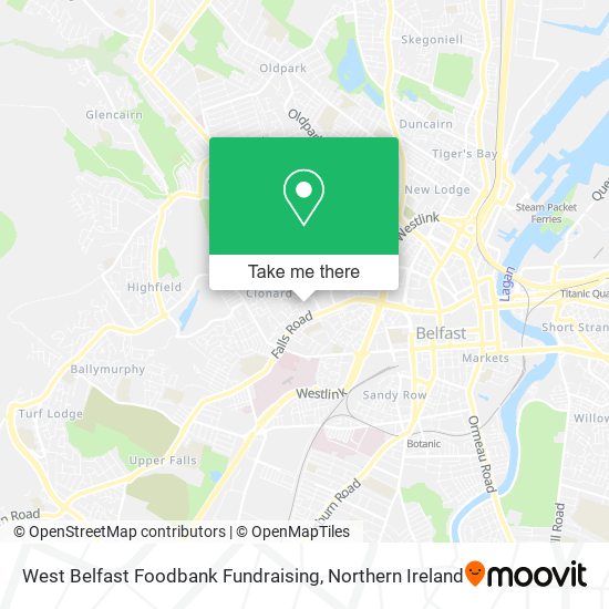 West Belfast Foodbank Fundraising map