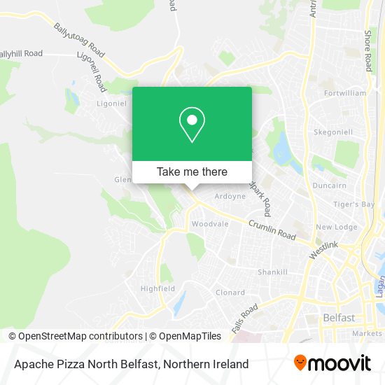 Apache Pizza North Belfast map
