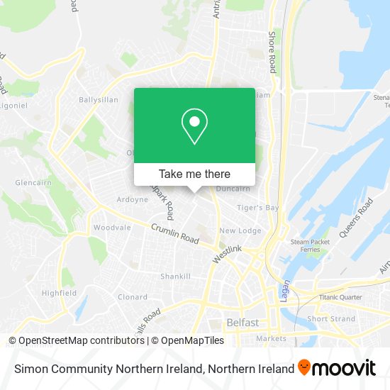 Simon Community Northern Ireland map