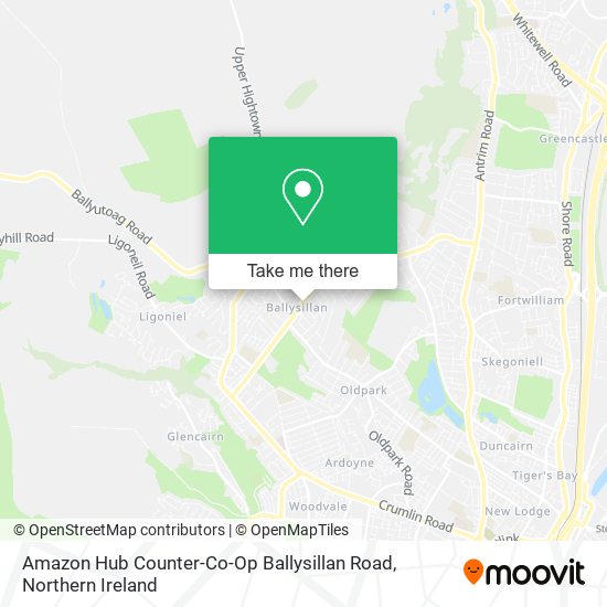Amazon Hub Counter-Co-Op Ballysillan Road map