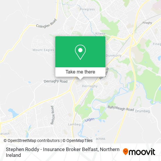 Stephen Roddy - Insurance Broker Belfast map