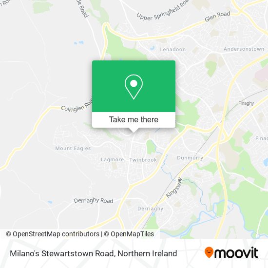 Milano's Stewartstown Road map