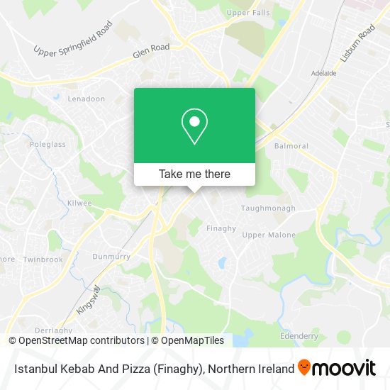Istanbul Kebab And Pizza (Finaghy) map