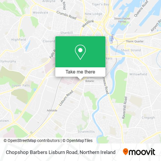 Chopshop Barbers Lisburn Road map