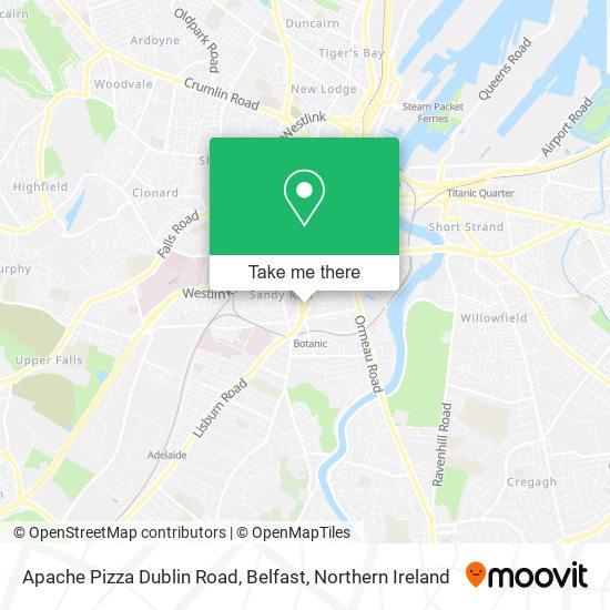 Apache Pizza Dublin Road, Belfast map
