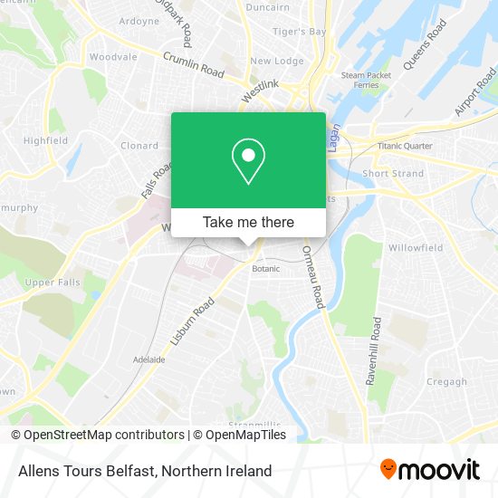Allens Tours Belfast map