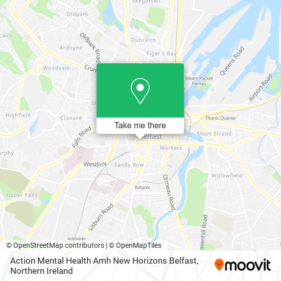 Action Mental Health Amh New Horizons Belfast map