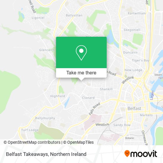 Belfast Takeaways map