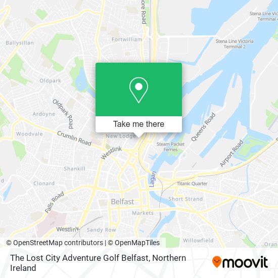 The Lost City Adventure Golf Belfast map
