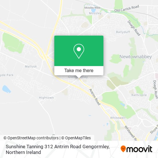 Sunshine Tanning 312 Antrim Road Gengormley map