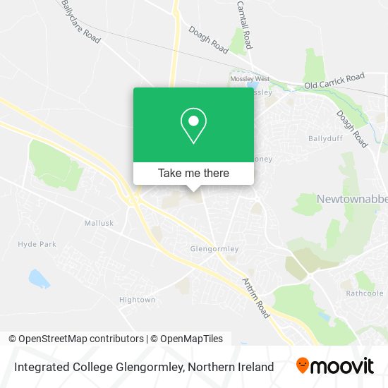 Integrated College Glengormley map