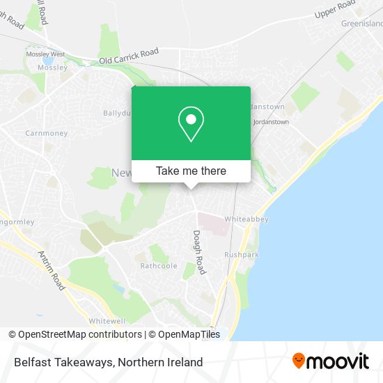 Belfast Takeaways map