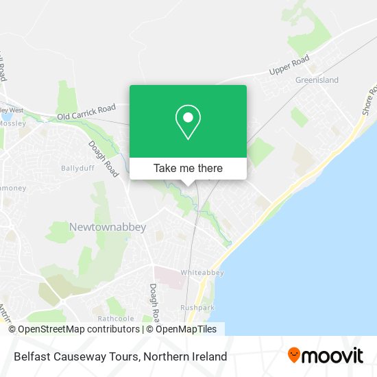 Belfast Causeway Tours map