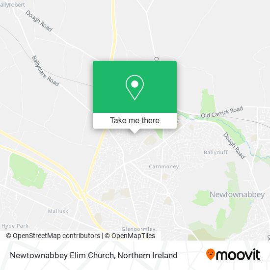 Newtownabbey Elim Church map
