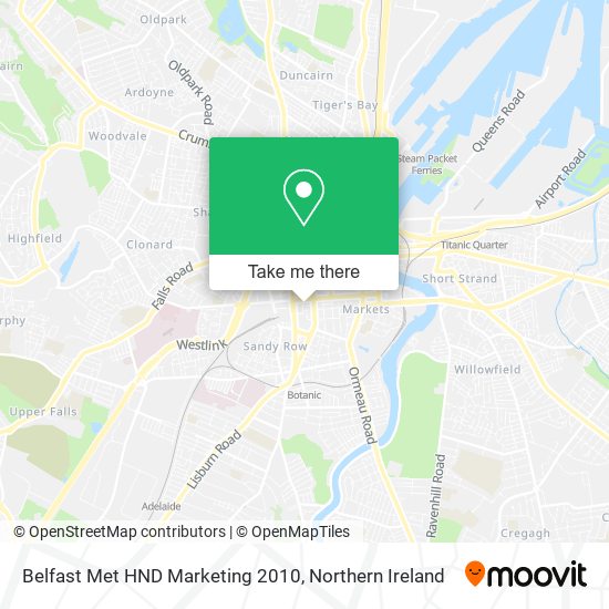 Belfast Met HND Marketing 2010 map