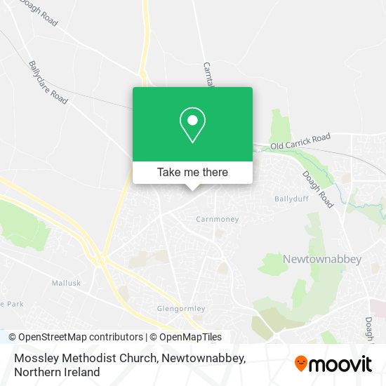 Mossley Methodist Church, Newtownabbey map