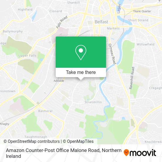 Amazon Counter-Post Office Malone Road map