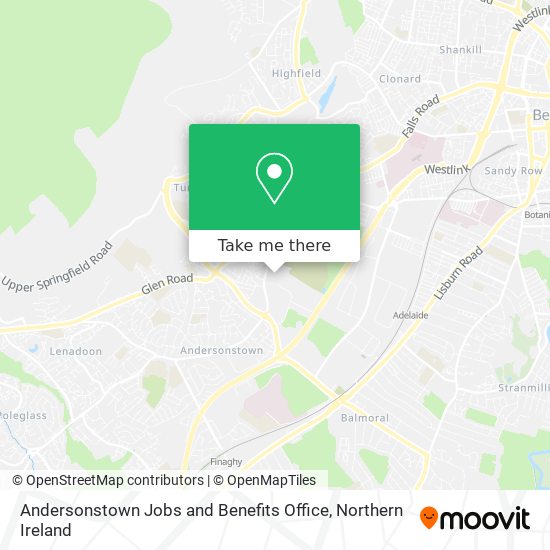 Andersonstown Jobs and Benefits Office map