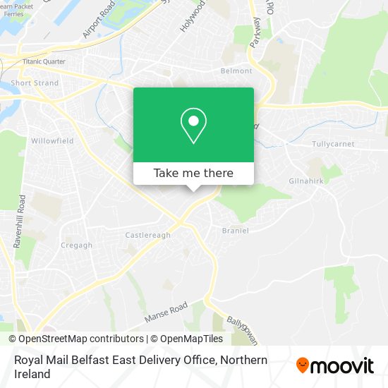 Royal Mail Belfast East Delivery Office map
