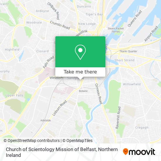 Church of Scientology Mission of Belfast map