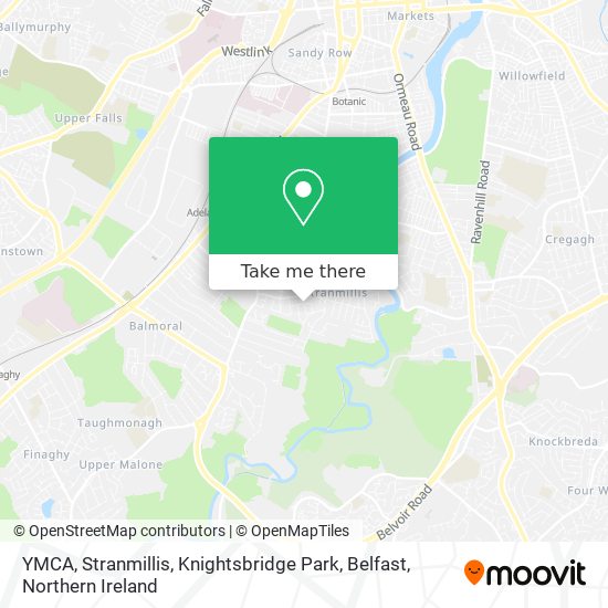 YMCA, Stranmillis, Knightsbridge Park, Belfast map