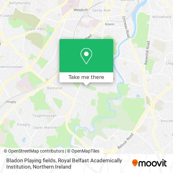 Bladon Playing fields, Royal Belfast Academically Institution map