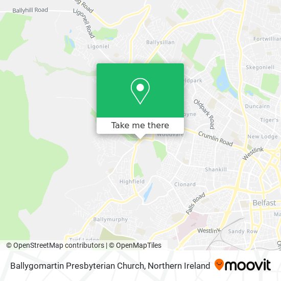 Ballygomartin Presbyterian Church map