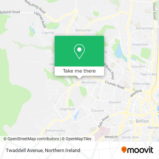 Twaddell Avenue map