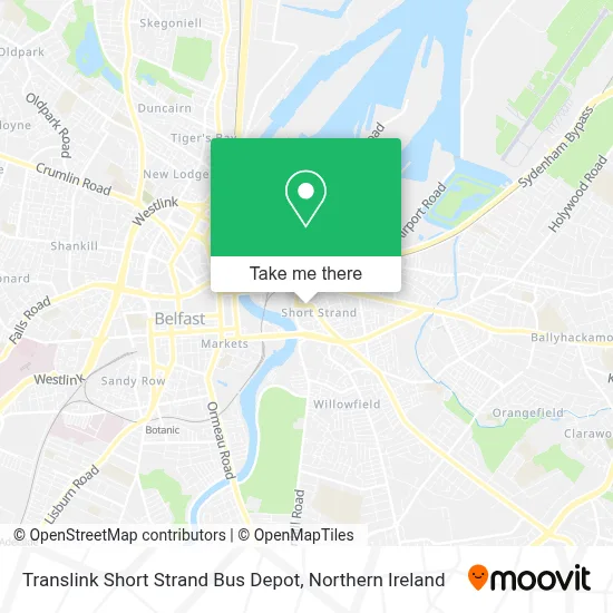 Translink Short Strand Bus Depot map