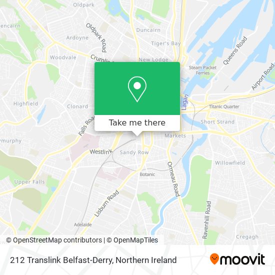 212 Translink Belfast-Derry map